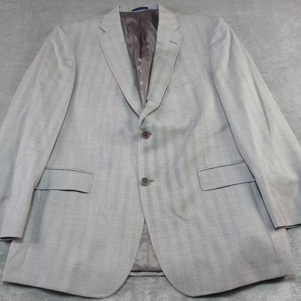 Daniel Cremieux Loro Piana 100% Wool 44 R‎ Gray Herringbone Blazer Jacket Coat